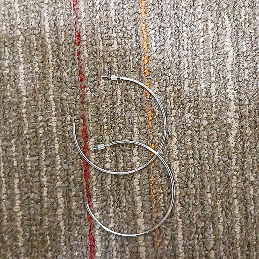 SILVER PLATED HOOPS - Picture 2 of 4